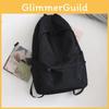 School Travel Bag Versatile Solidcolor Largecapacity Backpack Unisex Black