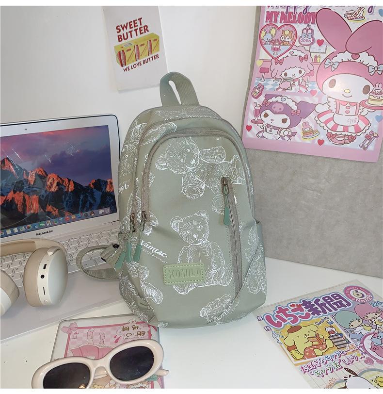 Schoolbag Mini Small School Bag College Students Fashion Casual Shoulders Men's and Women's Large Capacity Printed Travel Backpack Small School Bag