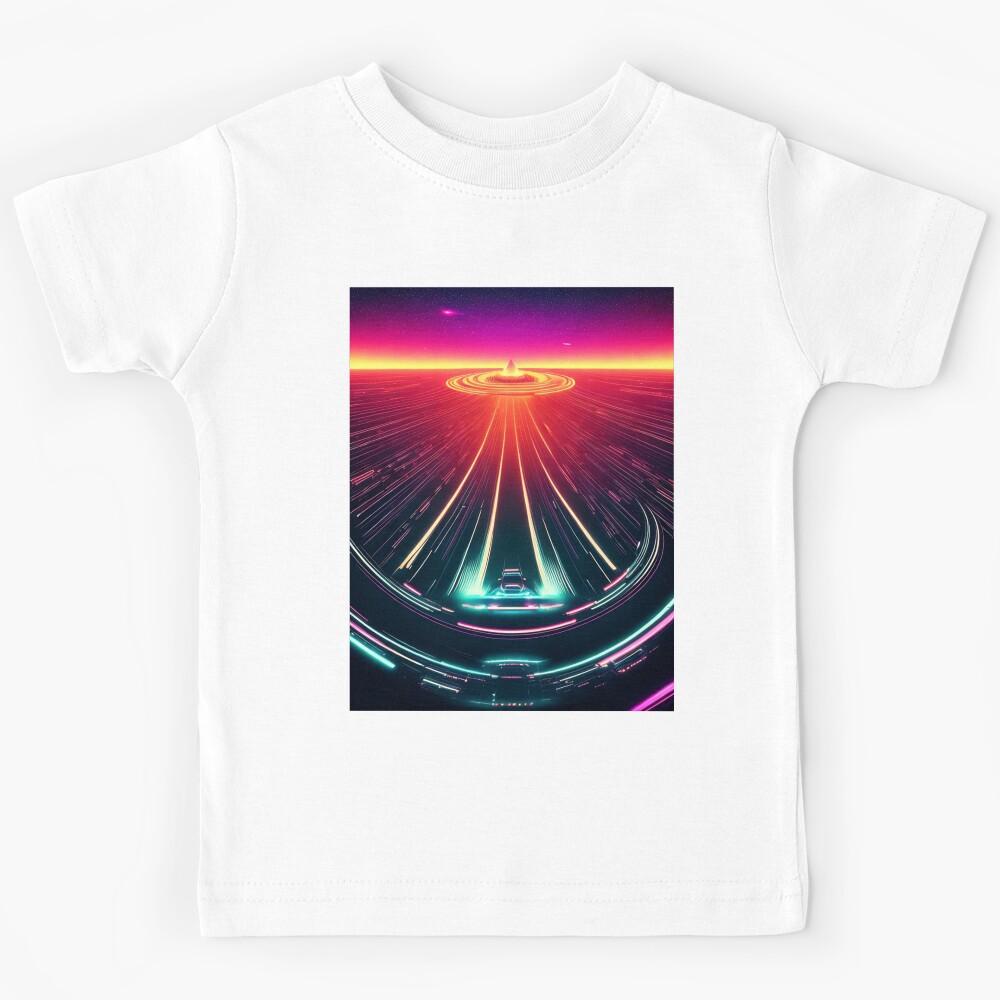 Car Synthwave, neon, futurist, kids, game, children, future Kids T-Shirt 100
