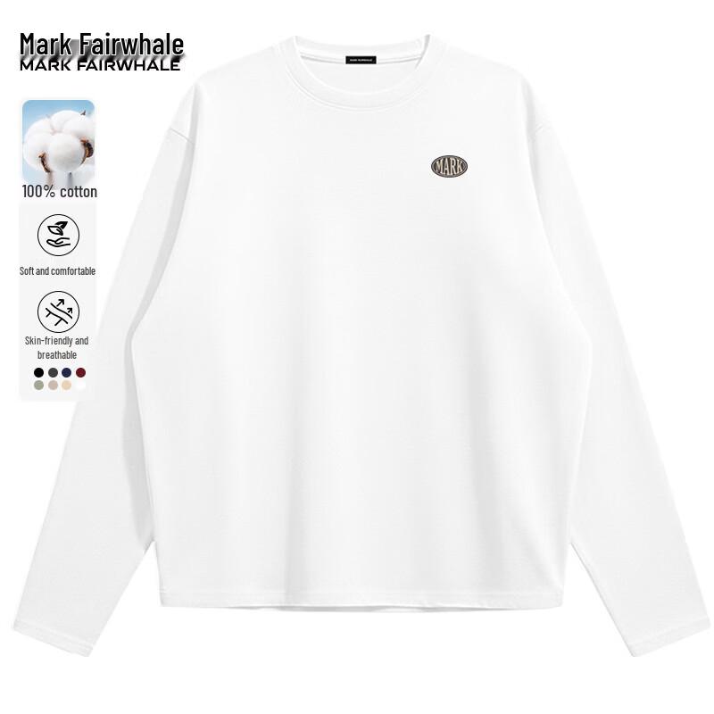 Mark Fairwhale Men's Pure Cotton Round Neck Long Sleeve T-Shirt