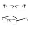 Vintage Business Half Frames Myopia Spectacles Trendy Male's Square Frames Near Sight Spectacles Anti- Blue-Ray Eyeglasses