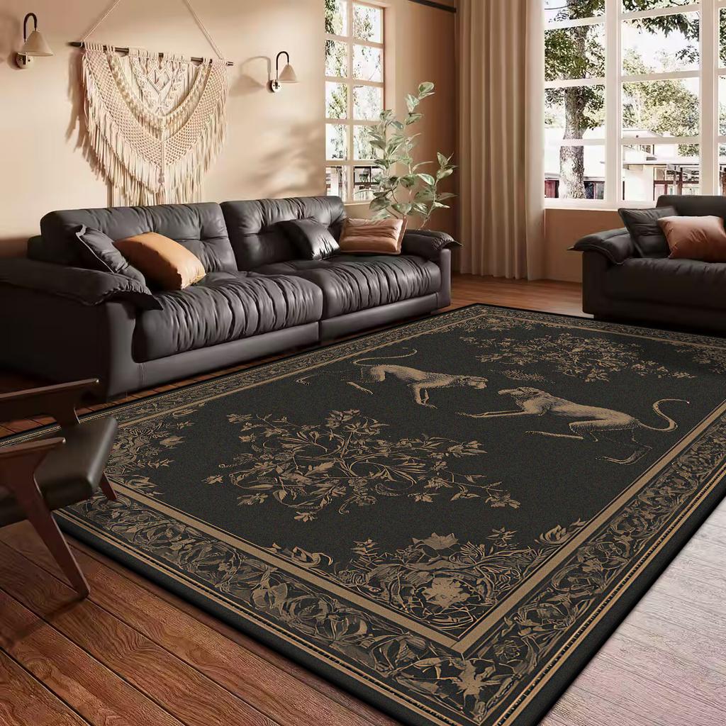 French Retro Style Creative Living Room Carpet Floral Pattern Kitchen Corridor Bedroom Mat Home Decoration Easy Care Sofa Rug