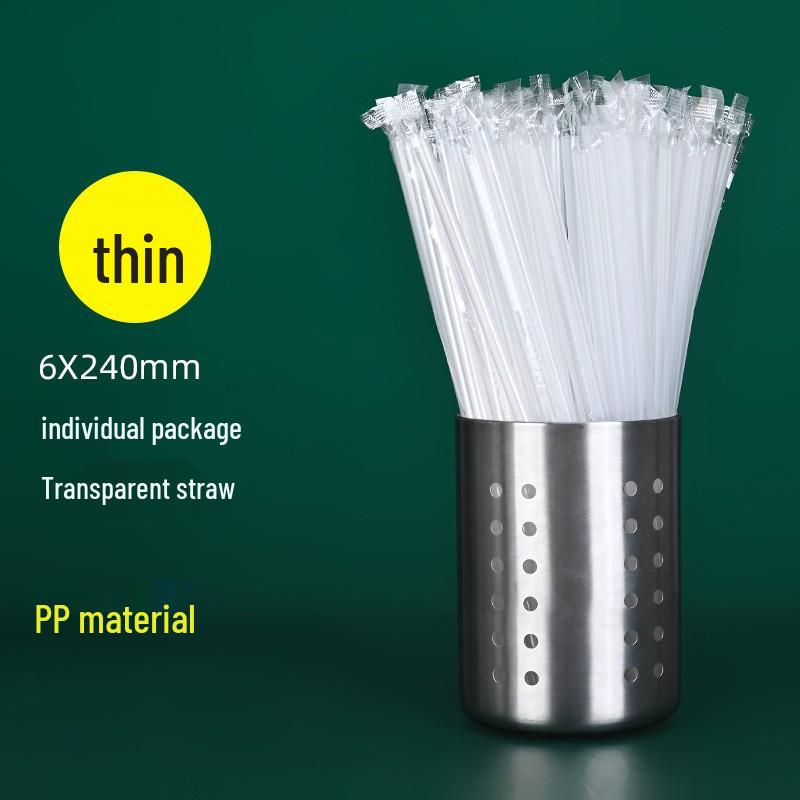 Disposable Transparent Thick PLA Pearl Milk Tea Straws with Independent Packaging