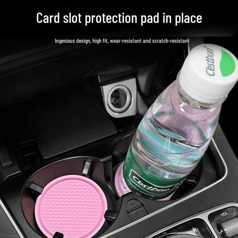 Non-slip Car Storage Mat for Cups: Creative Round Soft Rubber Interior Product