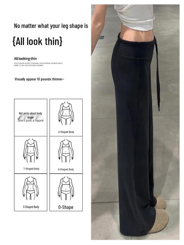 Lulu Unisex High Waist Slimming Sweatpants - Autumn 2026: Wide Leg, Plus Velvet