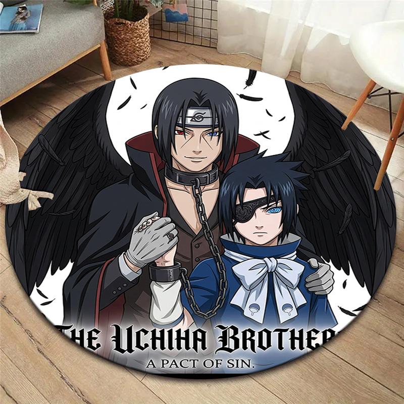 Naruto Round Area Rug Carpet Rug For Living Room Bedroom Sofa Playroom Decor Nonslip Floor Mat