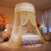 Round Canopy Mosquito Net Bed No-Drill Ceiling Hanging Floor-Standing Heavy-Duty Mesh Single Door Modern Minimalist Design