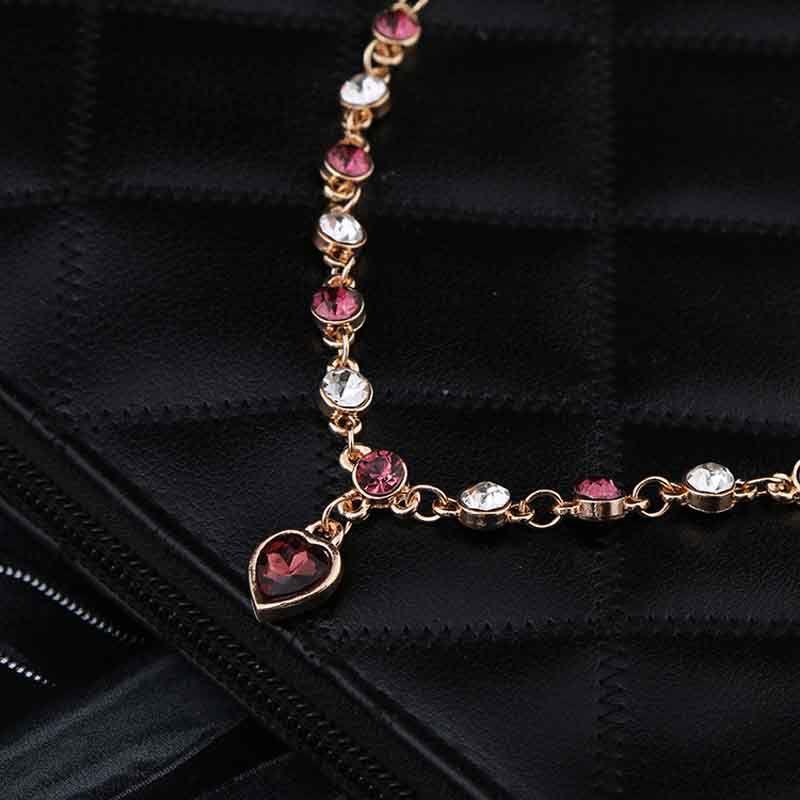 Chic Hottest Womens Ladies Crystal Rhinestone Bangle Ocean Blue Bracelet Chain Heart For Versatile Occasions