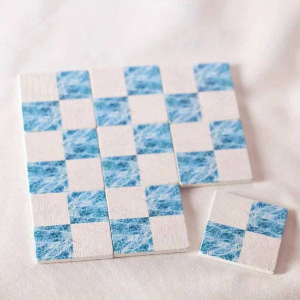 9Pcs/Set Miniature Dollhouse Accessories Dollhouse Flooring Solid Wood Floor Tiles Small Diy Dollhouse Accessories 1:12 Scale