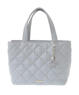 Tote Bag with Star Grayish 08000645200 Women's 2-Way Charm, Blue,
