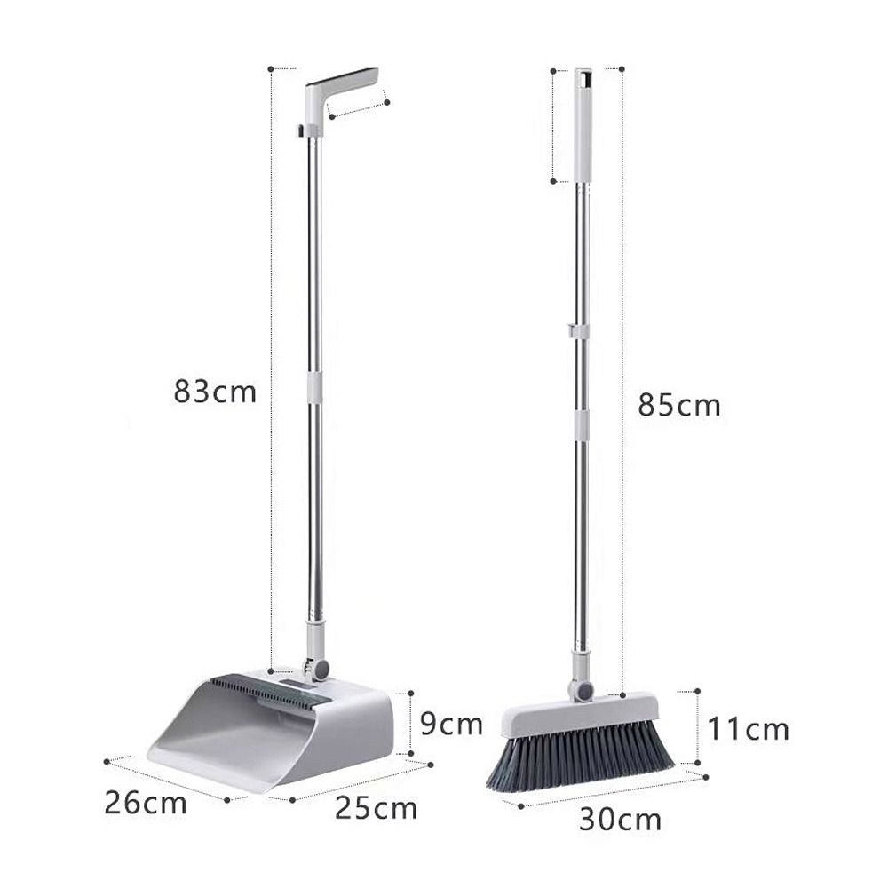 Combo Set 4-in-1 Folding Broom Set Durable Plastic Handle Cleaning Tool Multi-Sided Cleaning Kits Hair-Free Swivel Brush