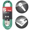 3-pin XLR Cable - Stagg - 10 Meters - Green - Male/female - Audio