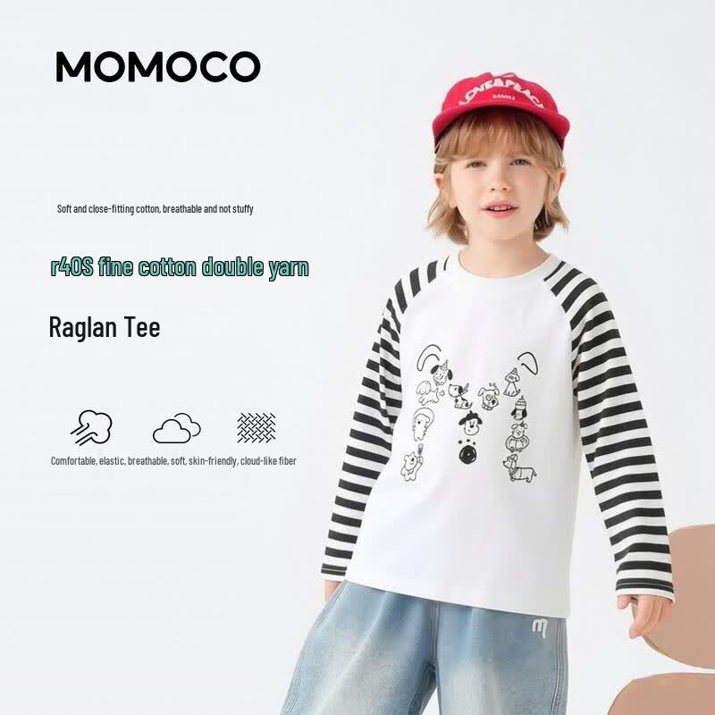 MOMOCO Boys' Colorblock Raglan Long Sleeve T-Shirt