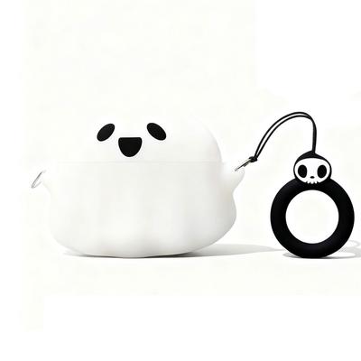 Ginhkok Kompatibilní s Airpods Pro Silikonové ochranné pouzdro na sluchátka Ghost pro nabíjení, roztomilý 3D kreslený design, přenosné a unisex 2, Pouzdro,