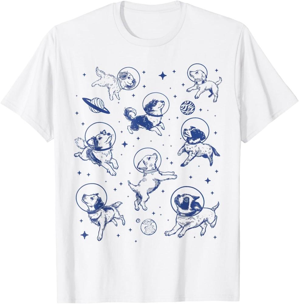 Dogs In Space Retro T-Shirt Unisex T-Shirt