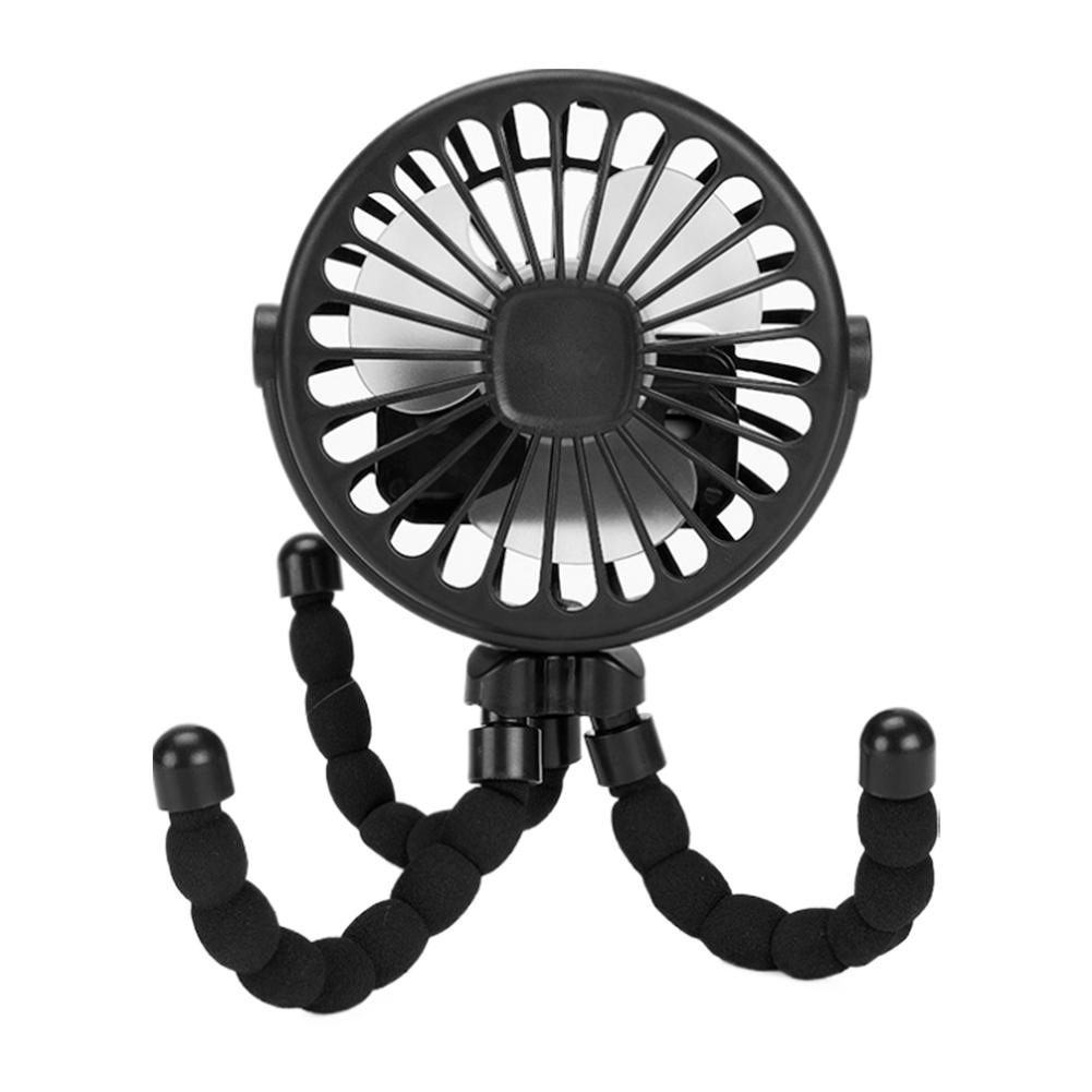 Ventilator für Kinderwagen, 3 Geschwindigkeiten, tragbarer Ventilator mit Nachtlicht, Schreibtischventilator, wiederaufladbar, für Kinderwagen, Autositz, Laufband, Camping