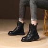Thick Sole Vintage Boots Side Zipper Leather Short Boots Fashion Versatile Women Shoes
