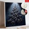 Small Framed Pearl Painting Kit Black Christmas Tree DIY Shiny Bead Art Creative Leisure Craft Ready to Display Elegant Home Decor Art Piece