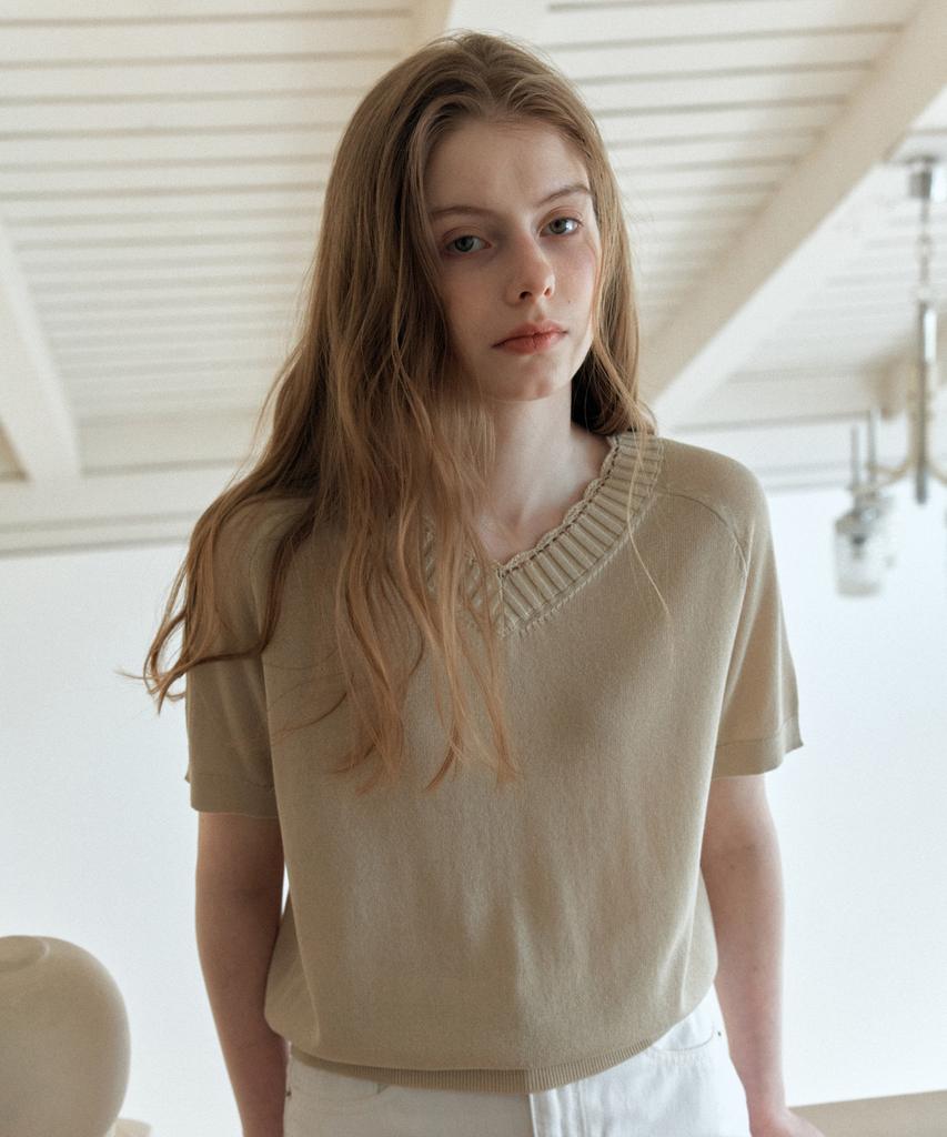 YUPPE Round Lace Knit_Light Khaki