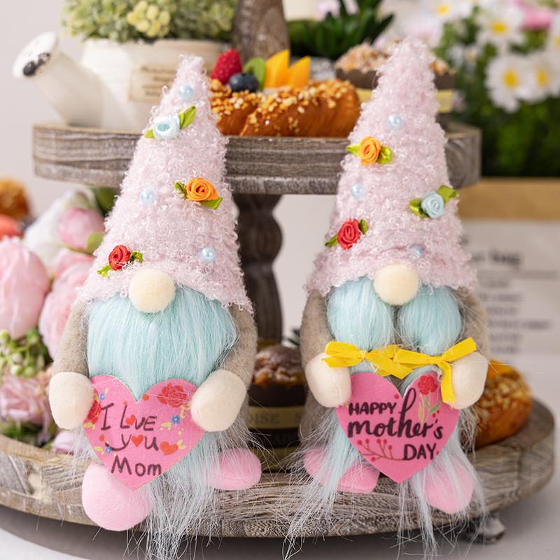 Pink Gnome Delightful Doll With Heart Design For Unique Mothers Day Decor