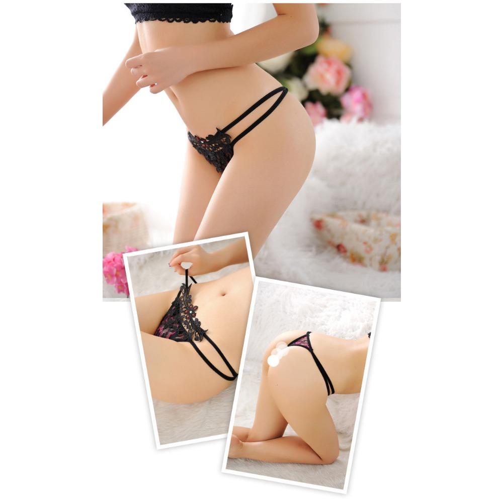 Ladies Sexy Temptation Thong Rhinestone Triangle Panties Beautiful Buttocks Low Waist Luxury Women's Panties T Pants Wholesale 2015