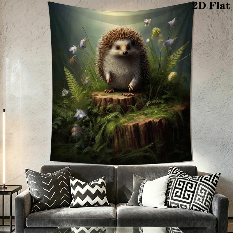 Charming Hedgehog Pattern Home Decor Tapestry, Wall Hanging, Decorative RV Wall Cloth.SGT0917430
