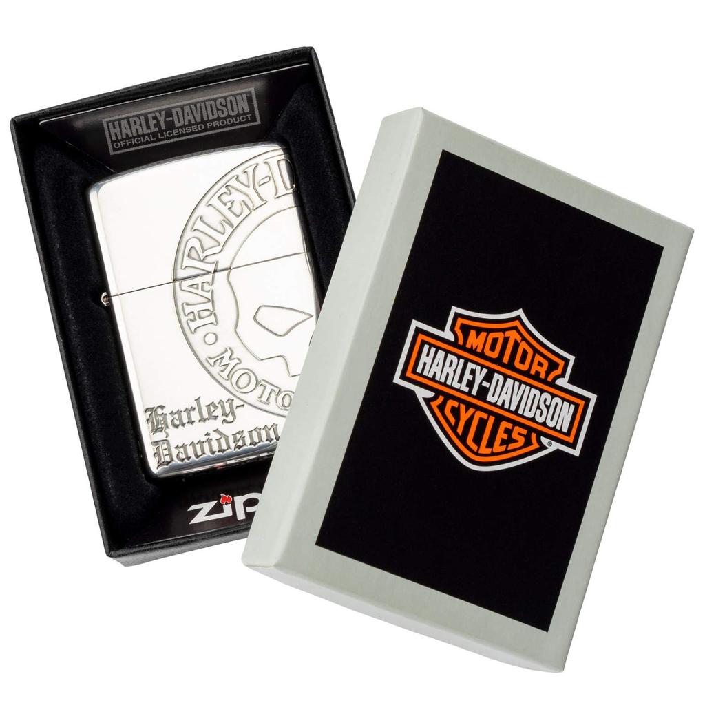 ZIPPO Lighter Silver Japan Limited Model 3 Sides Continuous Etching Height x Width x Thickness Harley-Davidson HDP-36 5.5cm 3.8cm 1.3cm