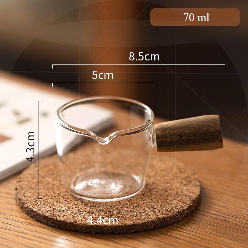 70ml / 100ml / 120ml Żaroodporny Szklany Kubek Miarowy do Espresso z Podwójnym/Pojedynczym Dzióbkiem Szklany Dzbanek do Mleka z Uchwytem Szklane Kubki Miarowe z Podziałką