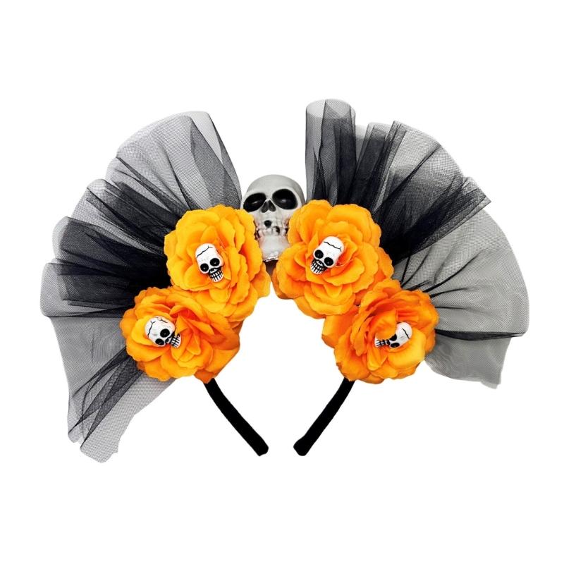 Mexikaner Rosen Florales Krone Girlanden Blumen Stirnband Skelett Florales Stirnband Halloween Dia De Los Muerto Party Kostüm