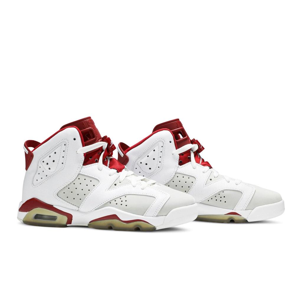 Air Jordan 6 Retro Grade School 'Alternate' (Unisex) White / Pure Platinum-Gym Red Kids' Basketball Shoes 384665 113