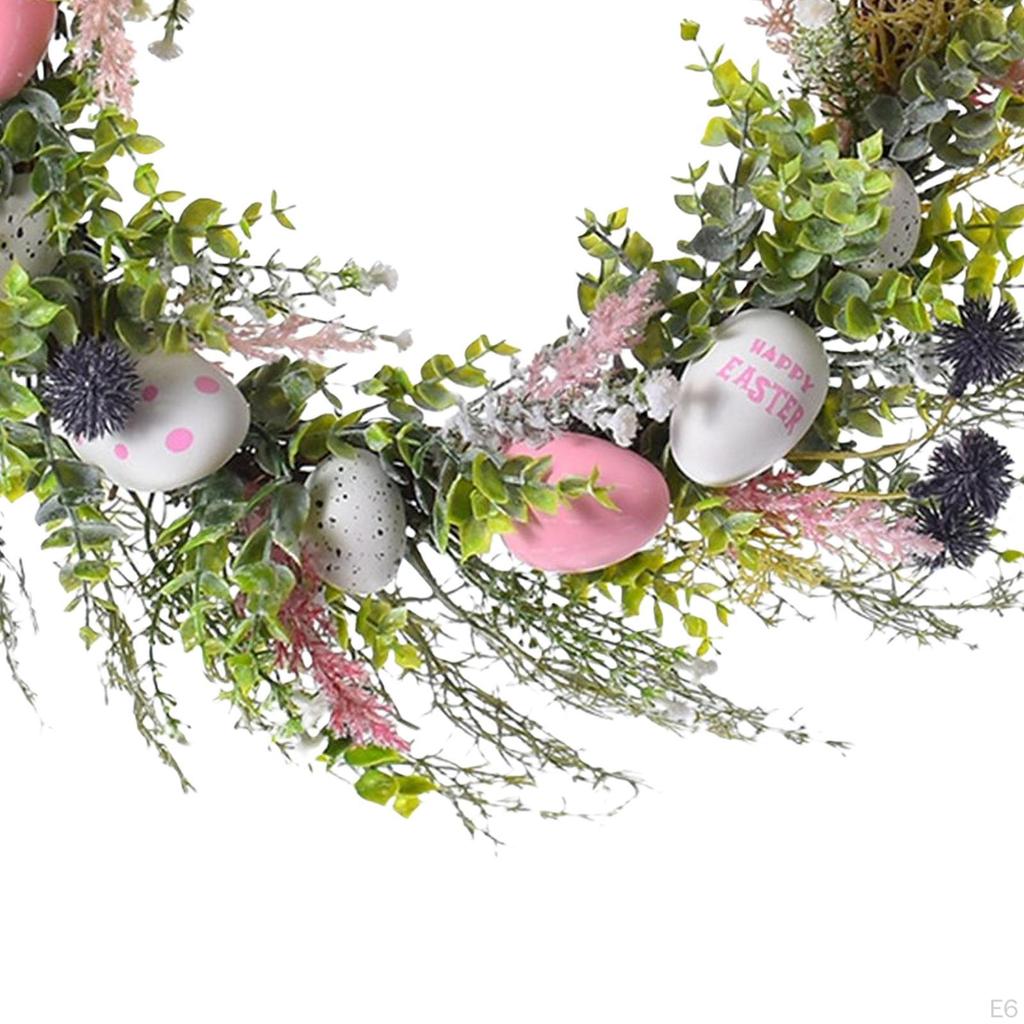 Artificial Easter Egg Wreath , Spring ,Silk Flower Garland for Front Door