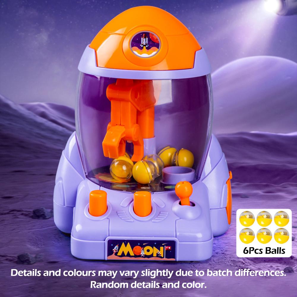 Mini Claw Crane Doll Game Machine Space Rocket Crawler, Ball Pincer, Egg Twister - Halloween/Christmas Gift To Win Prizes!