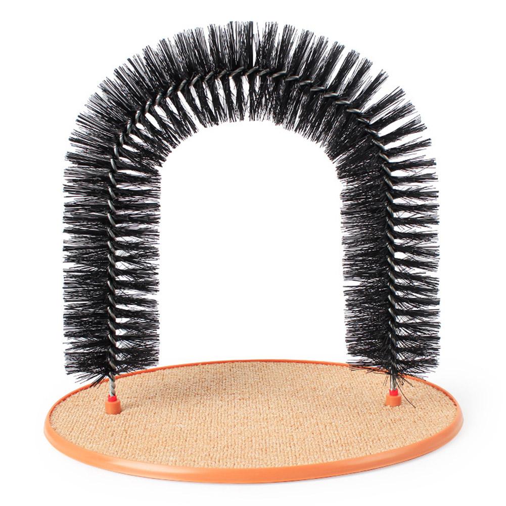 

Cat Arch Self Groomer Massager Pet Puppy Cat Scratcher Toys Interactive Kitten Toy Fur Grooming Cat Toy Brush with Scratcher Pad
