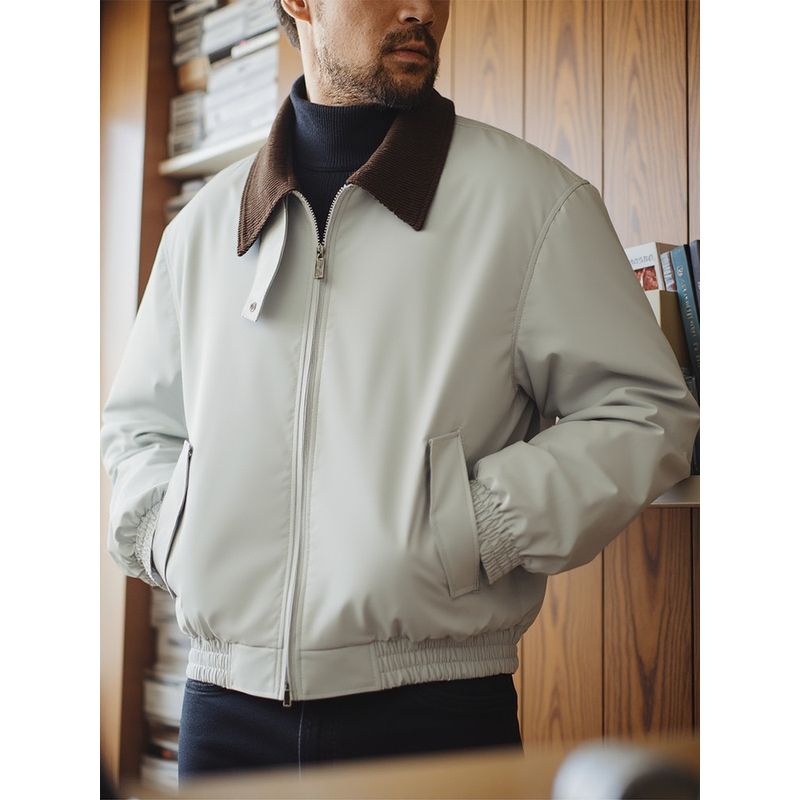 American Retro Barn-Style Old Money Short Padded Jacket for Men, Winter Hunting Cotton Coat, Foreign Trade Men's Cotton Jacket