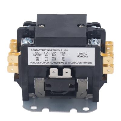Air Conditioner Contactor 40 Amp 2 Pole Silver Alloy Contact Copper Coil Contactor for HVAC