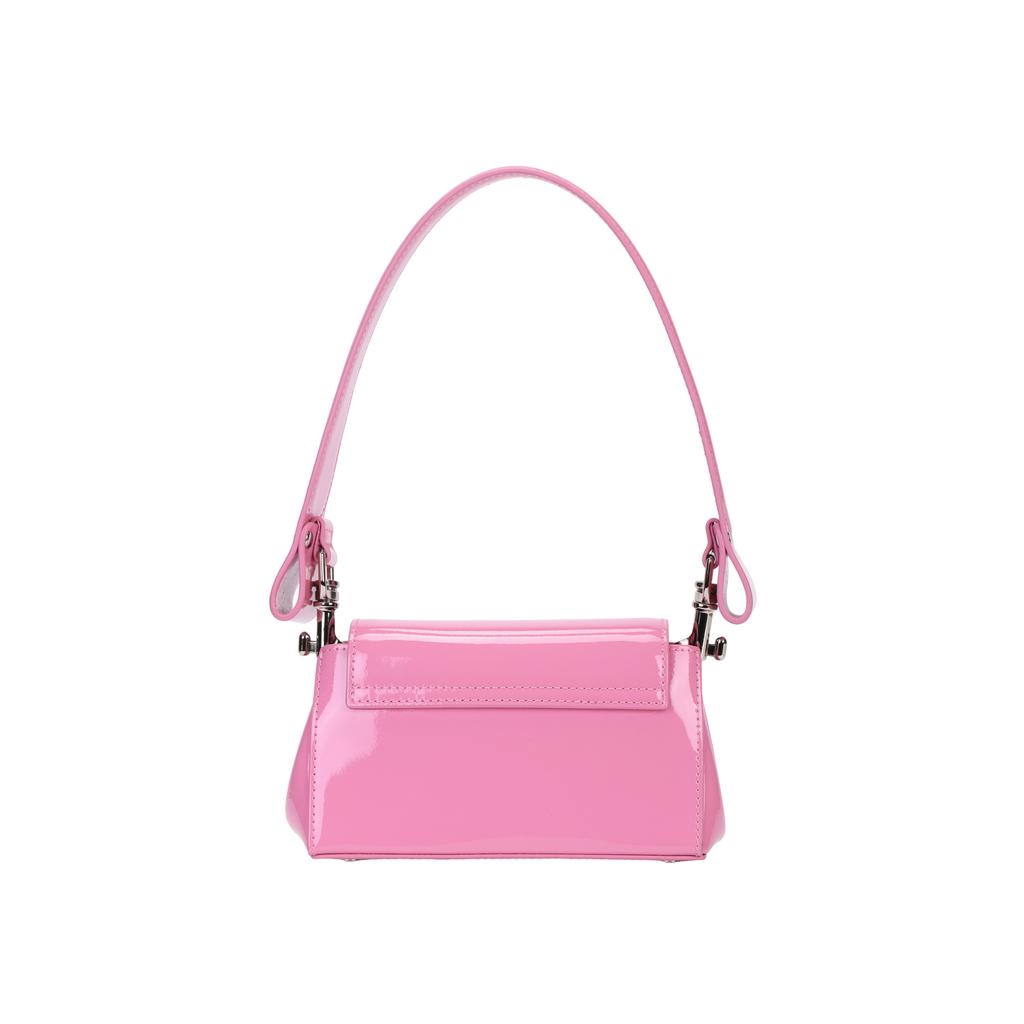 Vivienne Westwood Hazel Saturn Logo Detachable Shoulder Strap Two-Way Leather Shoulder Tote Bag Small Women handbags Pink 4304006RUL001OG406