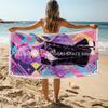 Y2K Purple Anime Girl Beach Towel Patterned Sunscreen And Windproof Suitable For Swimming Pool Camping Travel Blanket