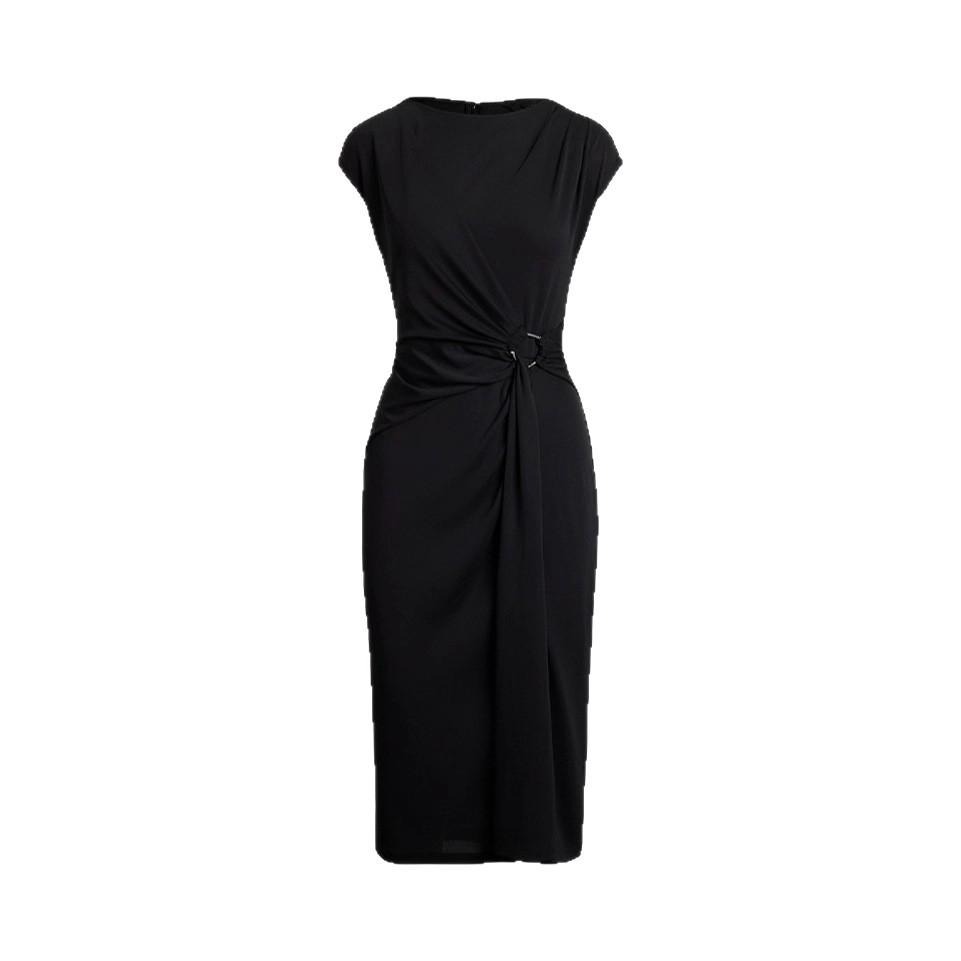 2025 Women's Elegant Slim-fit Midi Skirt with Waist Metal Accents and Slit