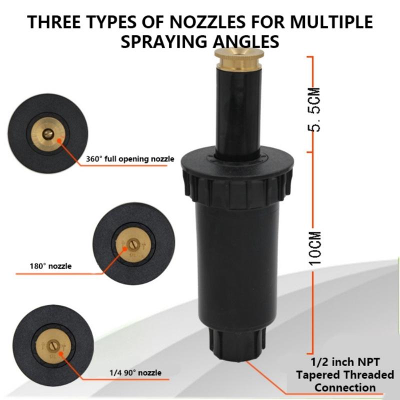 Garden Sprayer Nozzle Copper 360 Degree Rotatable Automatic for Garden Courtyards Irrigation Watering Tool Sprinkler Head