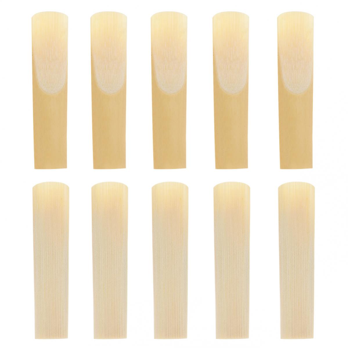 

10 шт., бамбуковые трости для альт-саксофона цвета дерева, прочность 2,5, собранные вручную, цифровая технология изготовления тростей, сохраняющая насыщенный тон