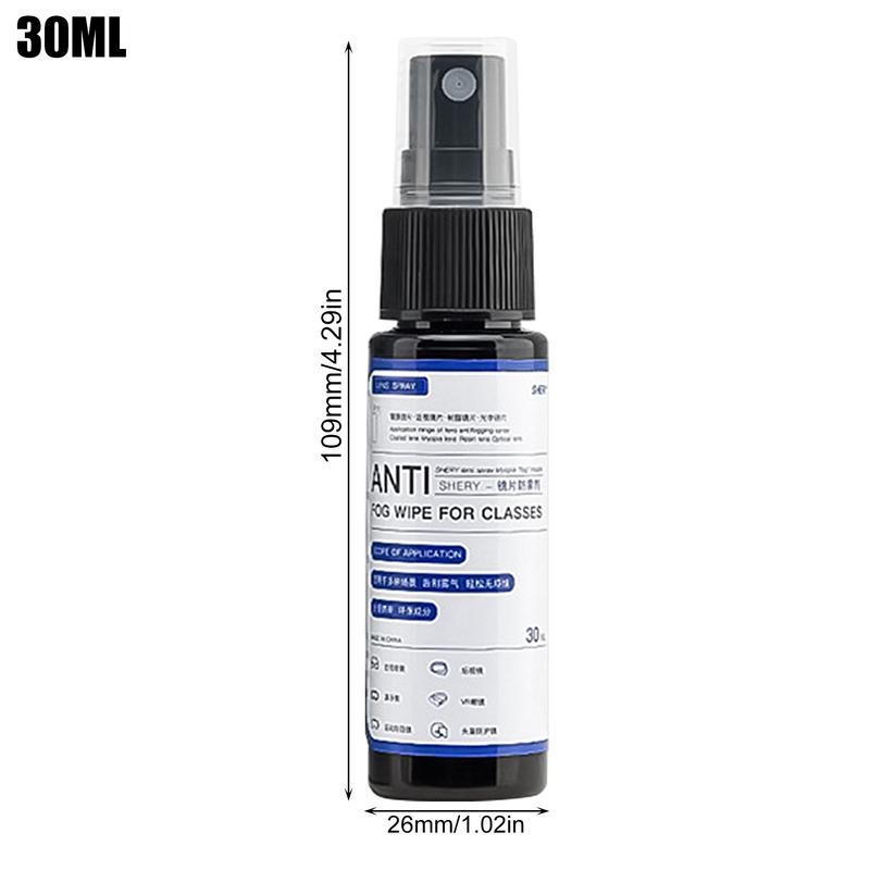 Antibeschlag-Brillenspray, 30 ml, Entnebelungsspray für Linsen, Antibeschlagmittel für klare Sicht, lang anhaltendes Entnebelungsspray für die Kamera