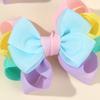 2Pcs Trendy Patchwork Bow Hair Clips Ribbon Colour Hairpins Barrettes With Unique Design Kids Girl Hair Accessories Headwear