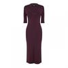 Womens/Ladies Fezanin V Neck 3/4 Sleeve Midi Dress