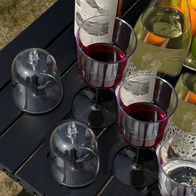 Bicchiere da vino pieghevole da campeggio all'aperto con stelo rimovibile portatile infrangibile trasparente calice da vino da viaggio infrangibile plastica coppa da champagne
