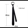 Long and Short Men's and Women's Pure Black Knot-free Zipper Lazy Tie Formal Casual Wide and Narrow College Style Shirt Tie