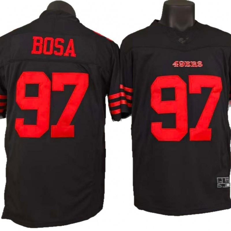 San Francisco 49ers NFL Football Jersey 97 Nick Bosa Black Authentic Style Mens Team Apparel Game Day Fan Wear