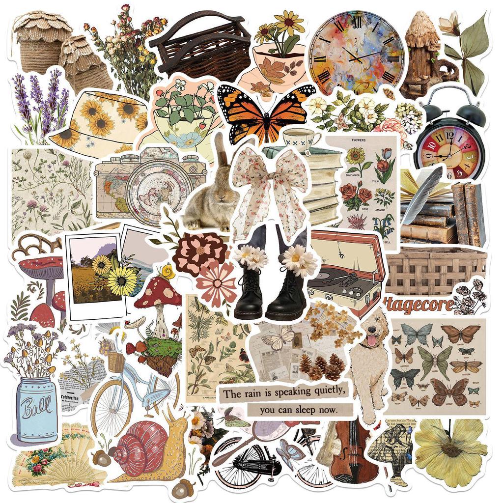 600 European & American Retro Stickers for Laptop, Journal, Phone Case, Thermos, DIY Decor