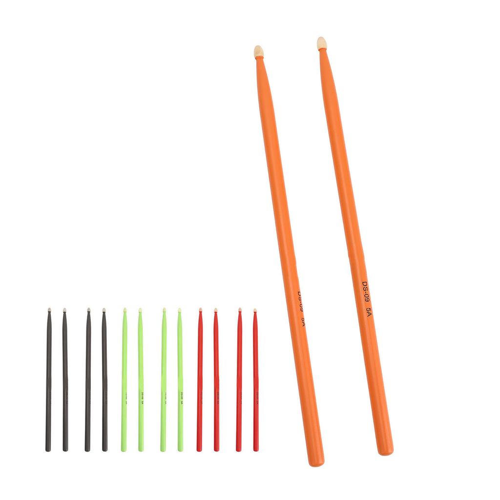 2 Pairs Drumsticks Wooden 5A Colored for Kids Adults Beginners Drum Set Practice DS-09