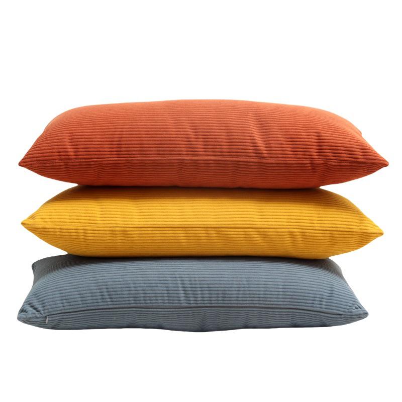 Corduroy Lumbar Throw Pillow with Removable & Washable Cover