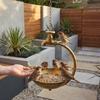 Faucet Design Hanging Bird Feeder Handcrafted Iron Feeding Station Metal Bird Bath  Railing